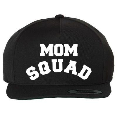 Mom Squad Bold Text Logo Wool Snapback Cap