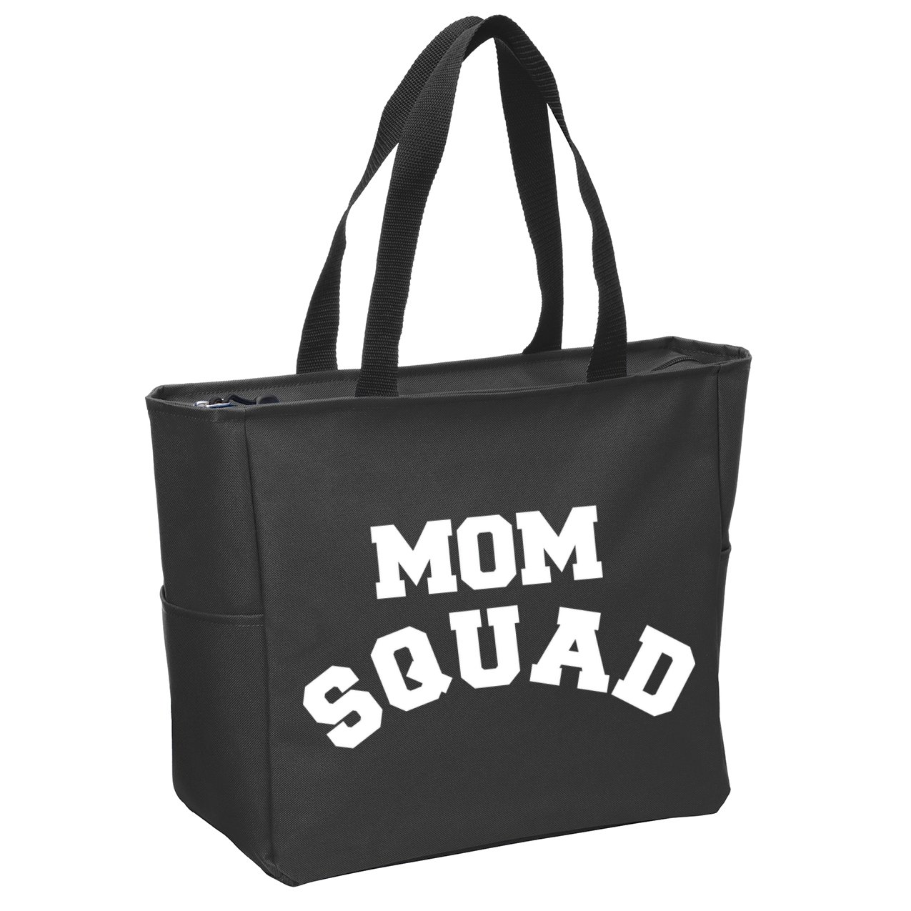 Mom Squad Bold Text Logo Zip Tote Bag