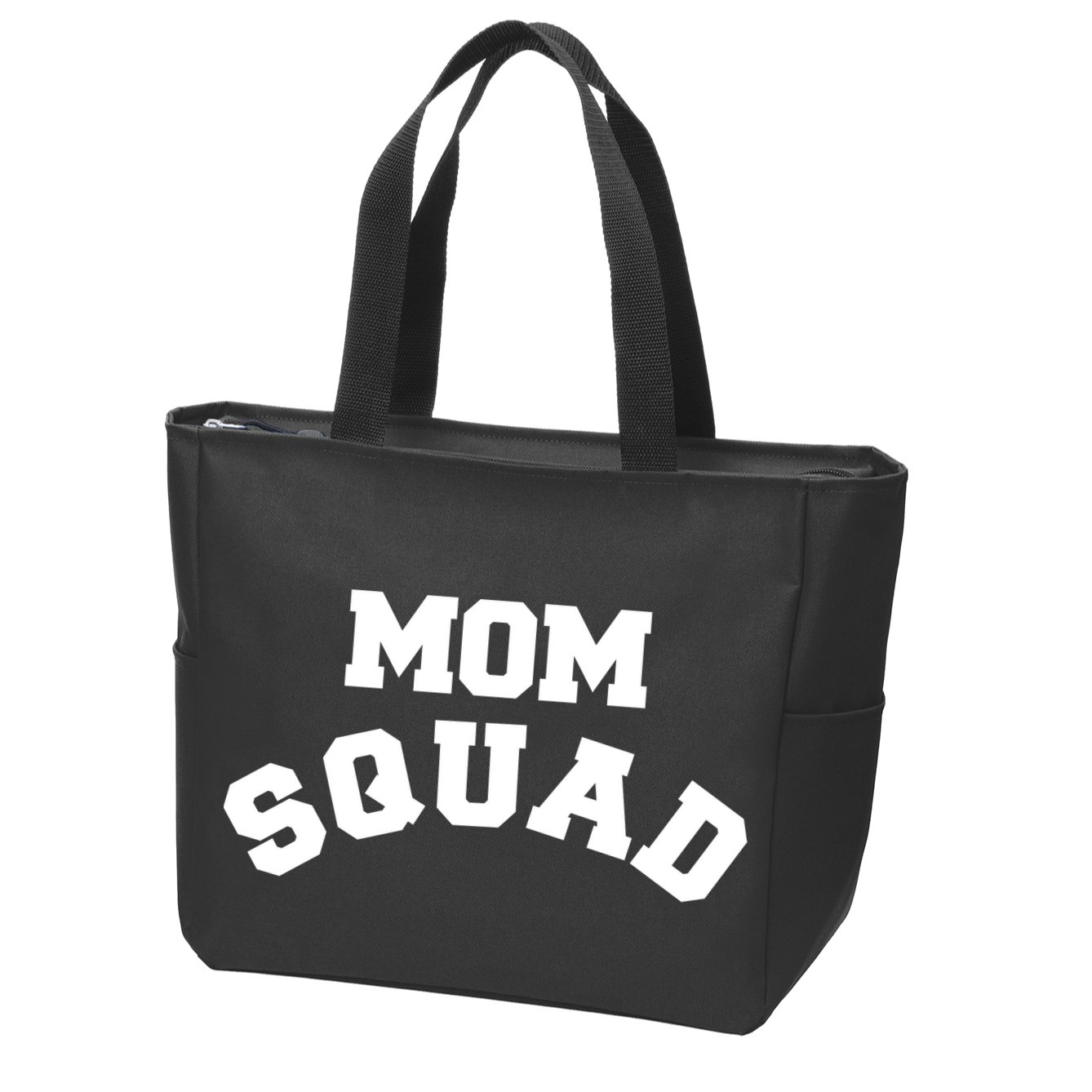 Mom Squad Bold Text Logo Zip Tote Bag