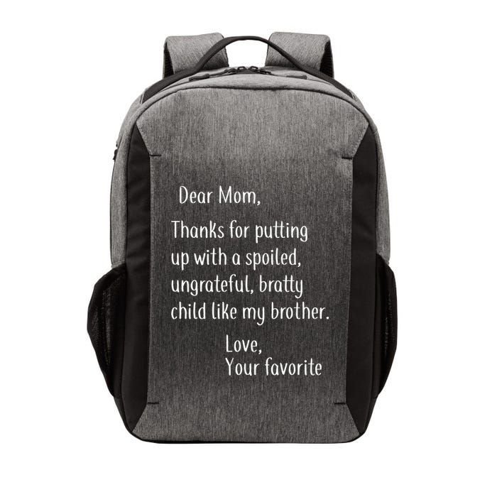 Mom Thanks For Putting Up With My Brother Vector Backpack