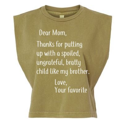 Mom Thanks For Putting Up With My Brother Garment-Dyed Women's Muscle Tee