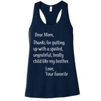 Mom Thanks For Putting Up With My Brother Womens Tank Top