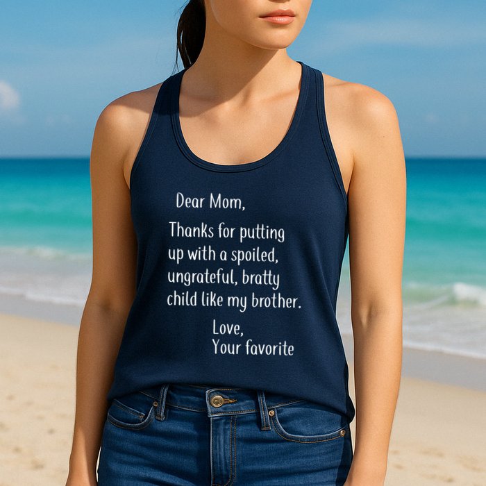 Mom Thanks For Putting Up With My Brother Womens Tank Top