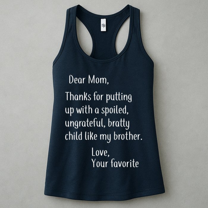 Mom Thanks For Putting Up With My Brother Womens Tank Top