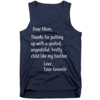 Mom Thanks For Putting Up With My Brother Tank Top