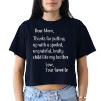 Mom Thanks For Putting Up With My Brother Crop Top