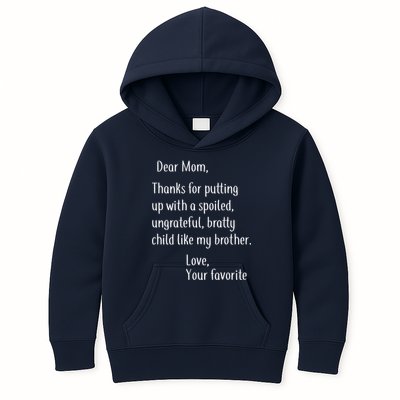 Mom Thanks For Putting Up With My Brother Kids Hoodie