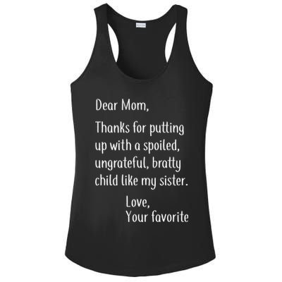 Mom Thanks For Putting Up With My Sister Ladies PosiCharge Competitor Racerback Tank