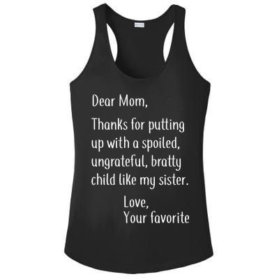 Mom Thanks For Putting Up With My Sister Ladies PosiCharge Competitor Racerback Tank