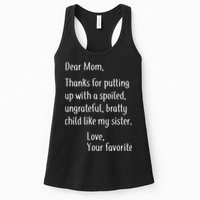 Mom Thanks For Putting Up With My Sister Womens Tank Top