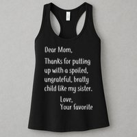 Mom Thanks For Putting Up With My Sister Womens Tank Top