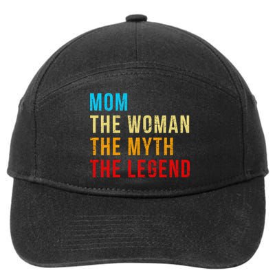 Mom The Woman The Myth The Legend 7-Panel Snapback Hat