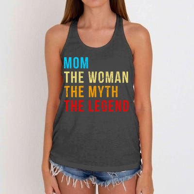 Mom The Woman The Myth The Legend Women's Knotted Racerback Tank