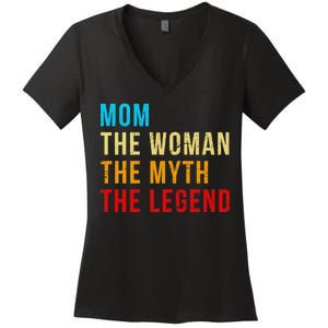 Mom The Woman The Myth The Legend Women's V-Neck T-Shirt