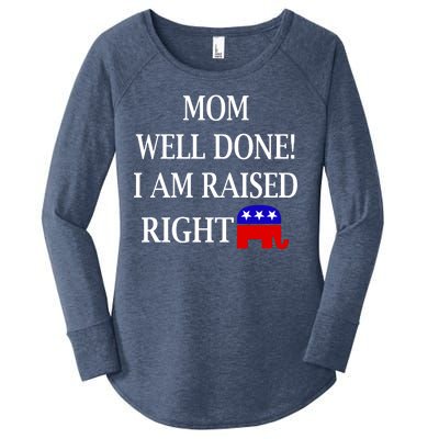 Mom Well Done You Raised Me Right Funny Pro Republican Women's Perfect Tri Tunic Long Sleeve Shirt