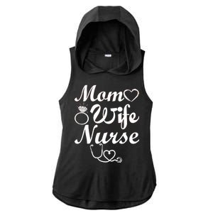 Mom Wife Nurse Ladies PosiCharge Tri-Blend Wicking Draft Hoodie Tank