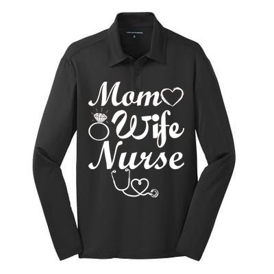 Mom Wife Nurse Silk Touch Performance Long Sleeve Polo