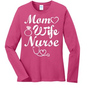 Mom Wife Nurse Ladies Long Sleeve Shirt