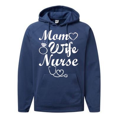 Mom Wife Nurse Performance Fleece Hoodie