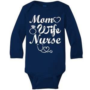 Mom Wife Nurse Baby Long Sleeve Bodysuit