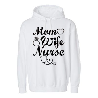 Mom Wife Nurse Garment-Dyed Fleece Hoodie