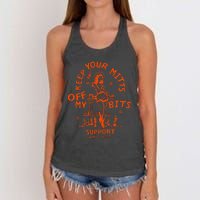 Mitts Off My Body My Choice Badass Feminist Cowgirl Women's Knotted Racerback Tank