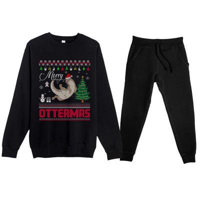 Merry Ottermas Merry Christmas T Shit Cool Gift Premium Crewneck Sweatsuit Set