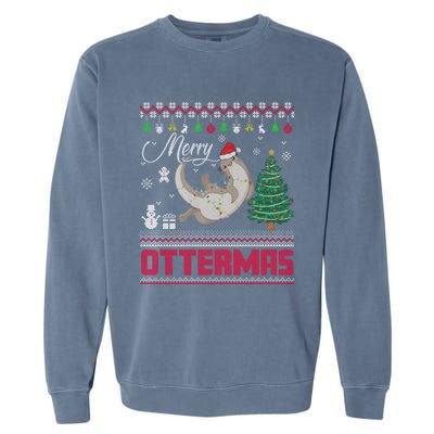 Merry Ottermas Merry Christmas T Shit Cool Gift Garment-Dyed Sweatshirt