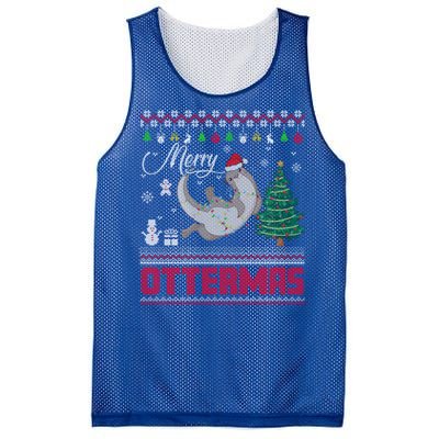 Merry Ottermas Merry Christmas T Shit Cool Gift Mesh Reversible Basketball Jersey Tank