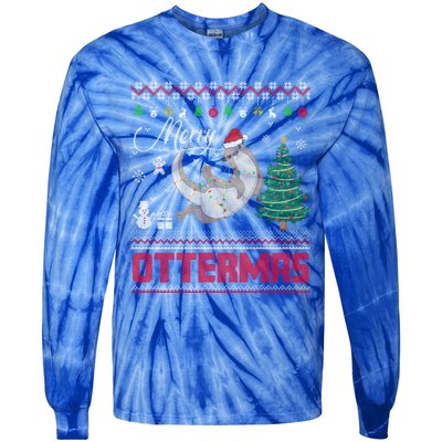 Merry Ottermas Merry Christmas T Shit Cool Gift Tie-Dye Long Sleeve Shirt