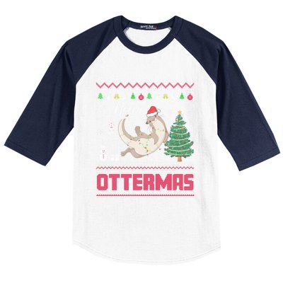 Merry Ottermas Merry Christmas T Shit Cool Gift Baseball Sleeve Shirt