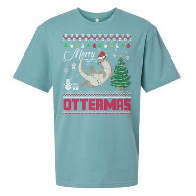 Merry Ottermas Merry Christmas T Shit Cool Gift Sueded Cloud Jersey T-Shirt