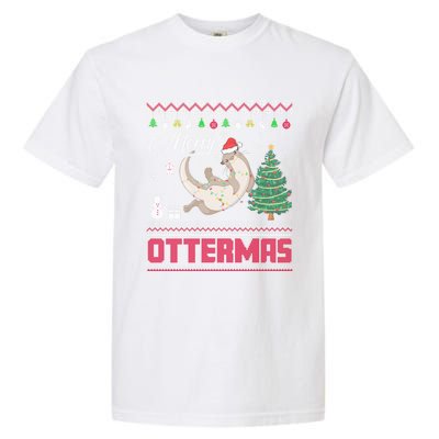 Merry Ottermas Merry Christmas T Shit Cool Gift Garment-Dyed Heavyweight T-Shirt