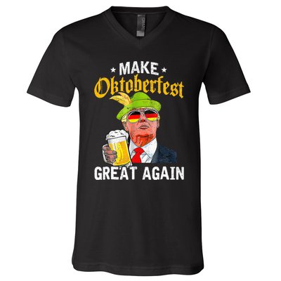 Munich Oktoberfest Make October Fest Great Again Usa V-Neck T-Shirt