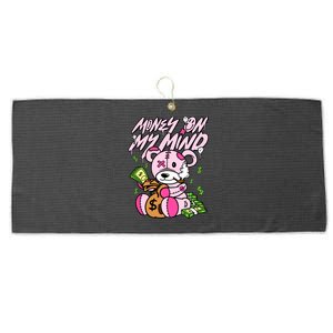 Money On My Mind Cool Bear Gang Swag Team Matching Sneaker Gift Idea Trending Large Microfiber Waffle Golf Towel