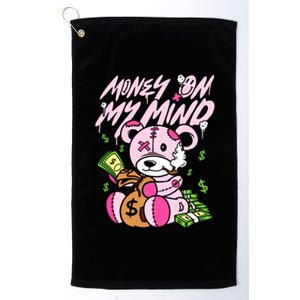 Money On My Mind Cool Bear Gang Swag Team Matching Sneaker Gift Idea Trending Platinum Collection Golf Towel