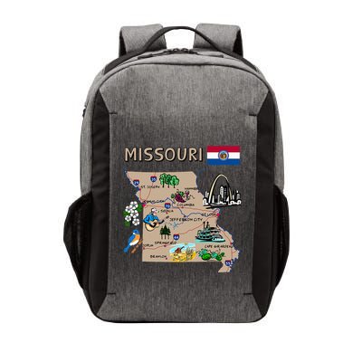 Map Of Missouri Landmarks Major Cities Roads Flag Vector Backpack