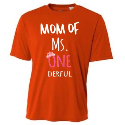 Mom Of Ms Onederful 1st Birthday Family Matching Gift Cooling Performance Crew T-Shirt