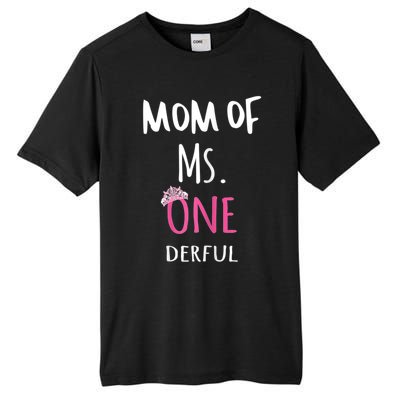 Mom Of Ms Onederful 1st Birthday Family Matching Gift Tall Fusion ChromaSoft Performance T-Shirt