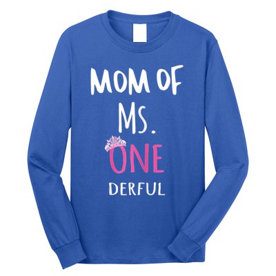 Mom Of Ms Onederful 1st Birthday Family Matching Gift Long Sleeve Shirt