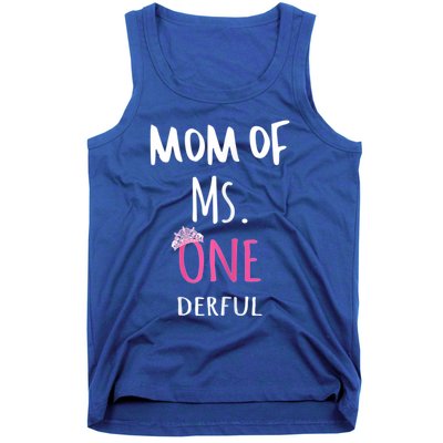 Mom Of Ms Onederful 1st Birthday Family Matching Gift Tank Top