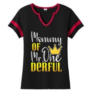 Mommy Of Mr Onederful 1st Birthday First Dad Matching Family Meaningful Gift Ladies Halftime Notch Neck Tee