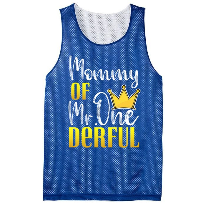 Mommy Of Mr Onederful 1st Birthday First Dad Matching Family Meaningful Gift Mesh Reversible Basketball Jersey Tank