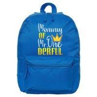 Mommy Of Mr Onederful 1st Birthday First Dad Matching Family Cool Gift 16 in Basic Backpack