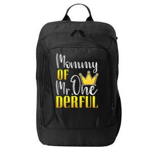 Mommy Of Mr Onederful 1st Birthday First Dad Matching Family Cute Gift City Backpack