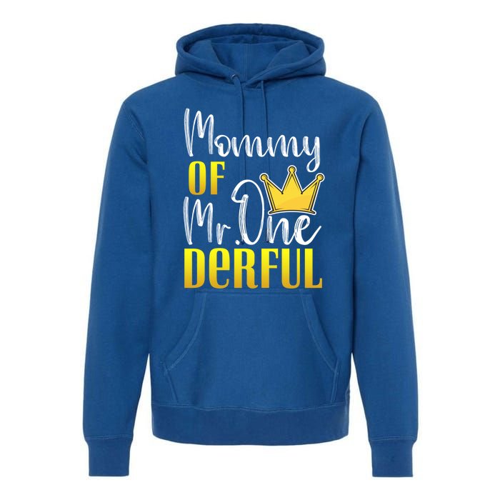 Mommy Of Mr Onederful 1st Birthday First Dad Matching Family Cute Gift Premium Hoodie