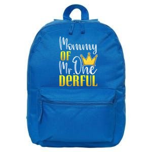 Mommy Of Mr Onederful 1st Birthday First Dad Matching Family Cute Gift 16 in Basic Backpack