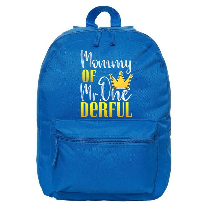 Mommy Of Mr Onederful 1st Birthday First Dad Matching Family Cute Gift 16 in Basic Backpack