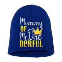 Mommy Of Mr Onederful 1st Birthday First Dad Matching Family Cute Gift Short Acrylic Beanie