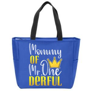 Mommy Of Mr Onederful 1st Birthday First Dad Matching Family Cute Gift Zip Tote Bag